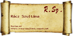 Rácz Szultána névjegykártya